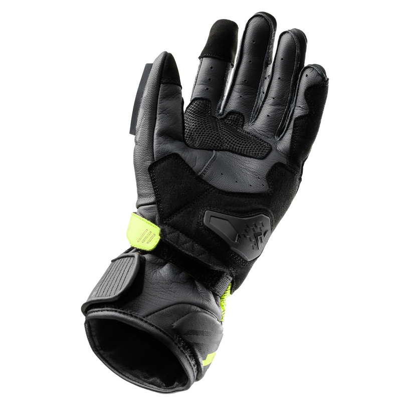 Rękawice motocyklowe Rebelhorn Viper czarno-szaro-fluo żółte