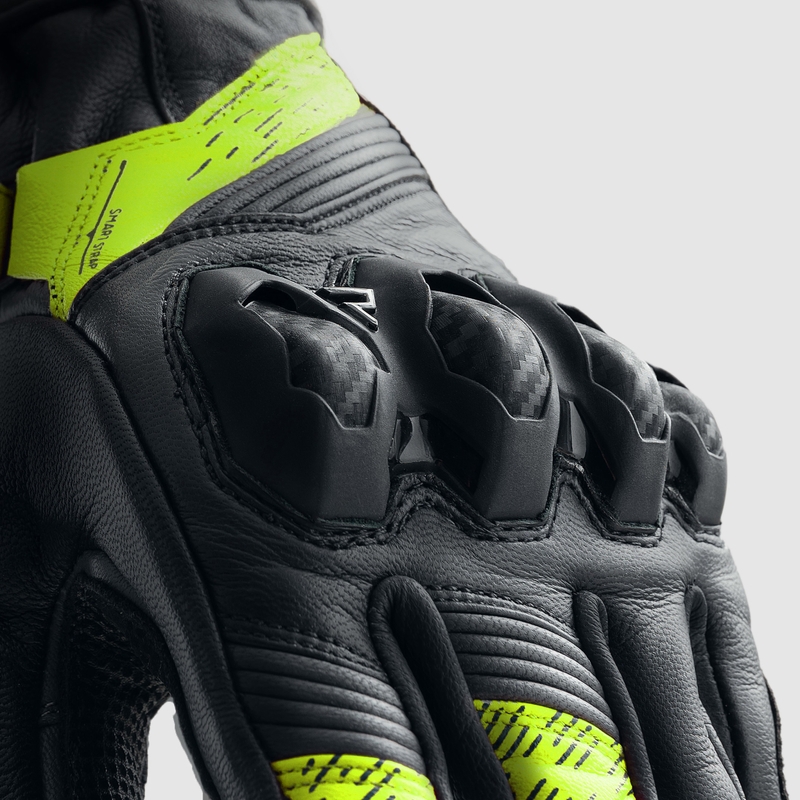 Rękawice motocyklowe Rebelhorn Viper czarno-szaro-fluo żółte