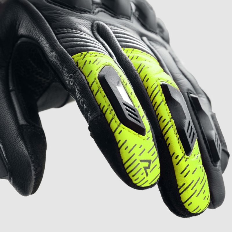 Rękawice motocyklowe Rebelhorn Viper czarno-szaro-fluo żółte