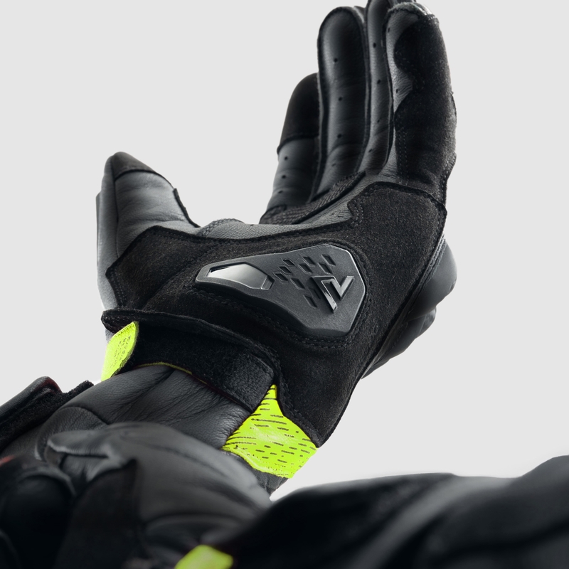 Rękawice motocyklowe Rebelhorn Viper czarno-szaro-fluo żółte
