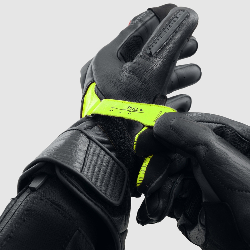 Rękawice motocyklowe Rebelhorn Viper czarno-szaro-fluo żółte