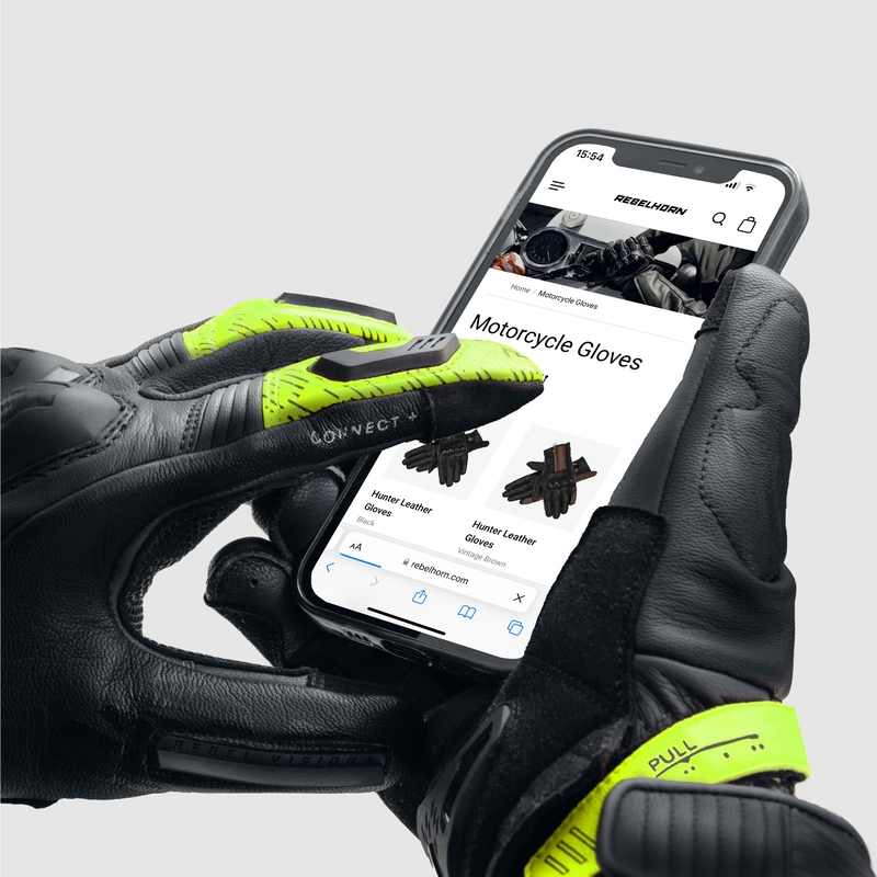 Rękawice motocyklowe Rebelhorn Viper czarno-szaro-fluo żółte