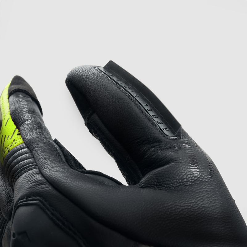 Rękawice motocyklowe Rebelhorn Viper czarno-szaro-fluo żółte