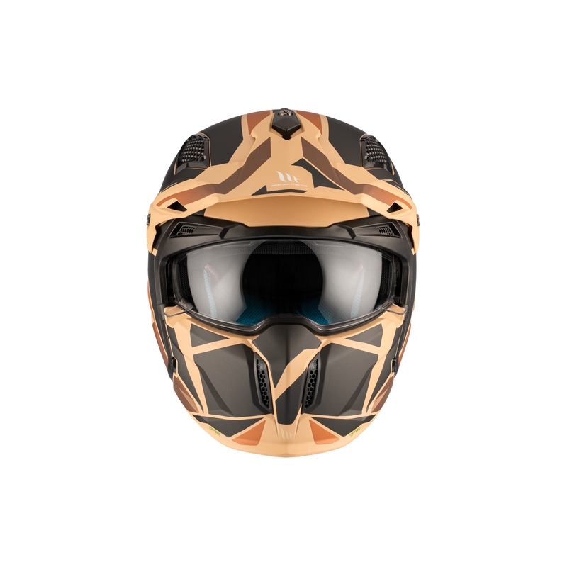 Kask otwarty MT Streetfighter SV S P1R B9 czarno-brązowo-beżowy