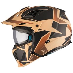 Kask otwarty MT Streetfighter SV S P1R B9 czarno-brązowo-beżowy