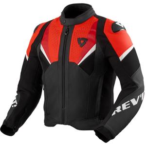 Kurtka motocyklowa skórzana Revit Automate czarno-fluo czerwona