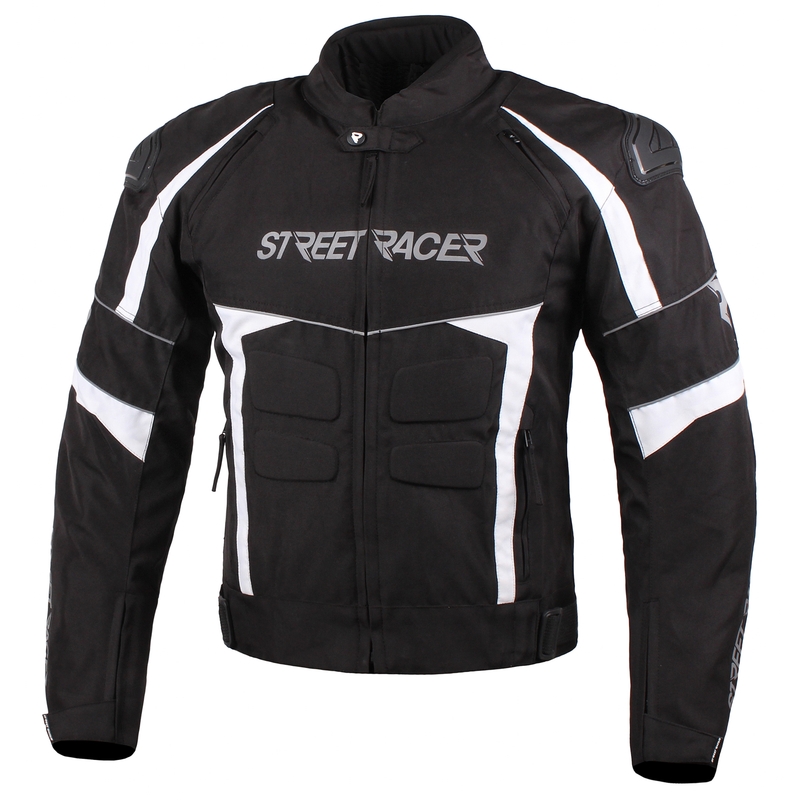 Kurtka motocyklowa Street Racer Spark czarno - biała