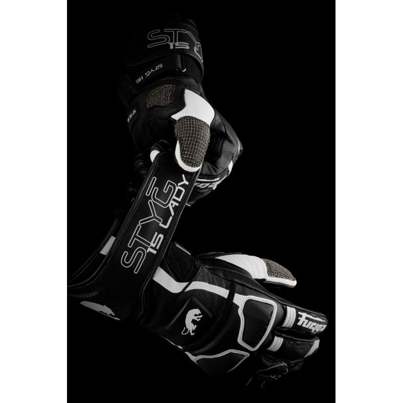 Damskie rękawice motocyklowe Furygan Styg 15 Lady czarno-białe