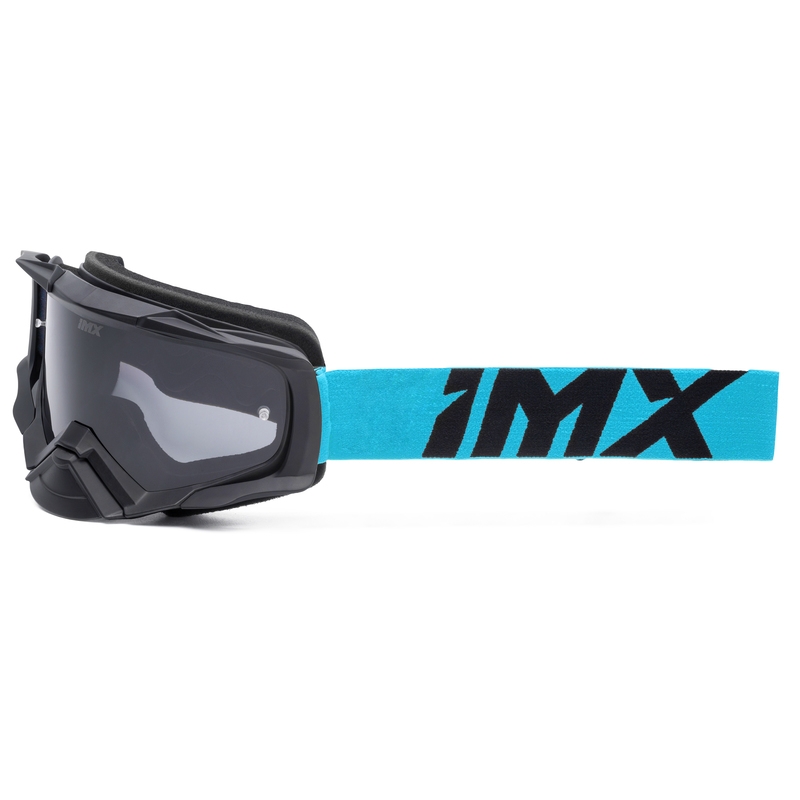 Gogle motocrossowe iMX Dust czarno-niebieskie z przezroczystym pleksiglasem