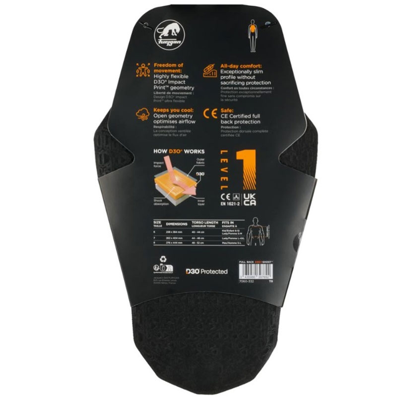 Ochraniacz pleców Furygan Full Back Fury D3O® Ghost™ Level 1