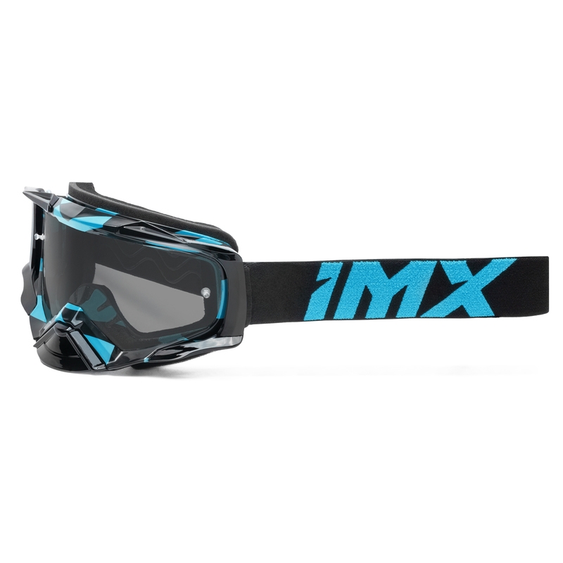 Gogle motocrossowe iMX Dust Graphic czarno-niebieskie z przezroczystym pleksiglasem