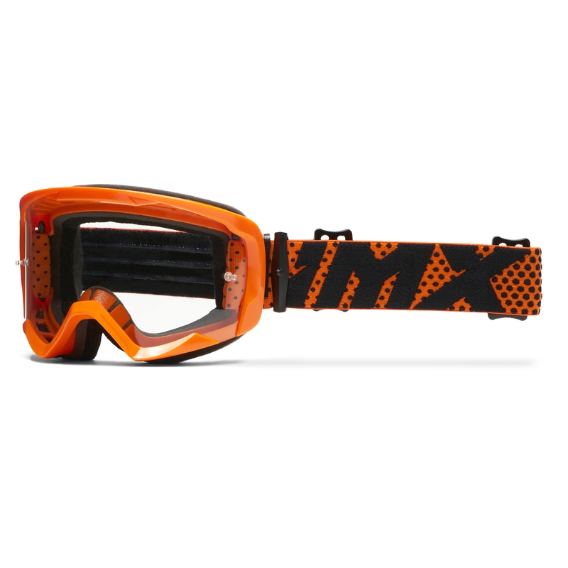 Gogle motocyklowe iMX Endurance Flip pomarańczowe z przezroczystym pleksiglasem