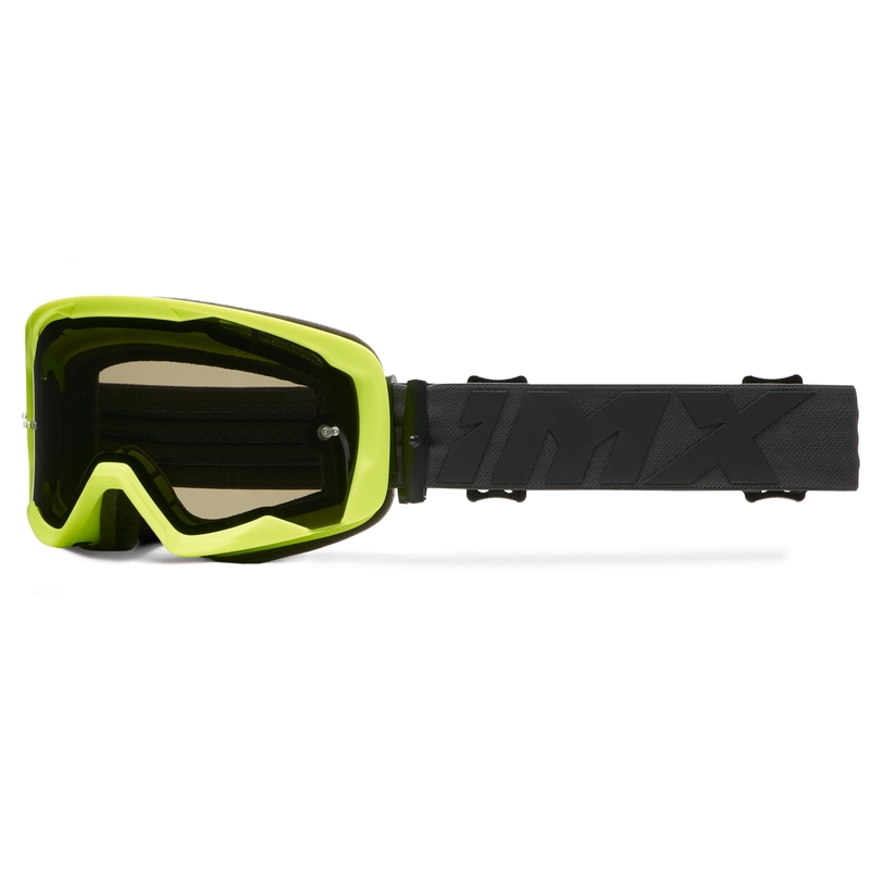 Gogle motocyklowe iMX Endurance Flip fluo żółto-czarne z przezroczystym pleksiglasem