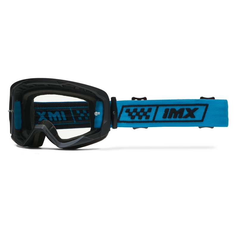 Gogle motocyklowe iMX Endurance Race czarno-niebieskie z pleksiglasem irydowym
