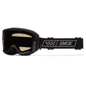 Gogle motocyklowe iMX Endurance Race czarno-szare z przydymionym pleksiglasem