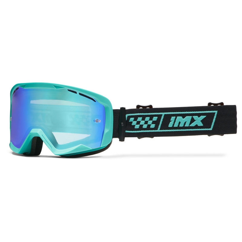 Gogle motocyklowe iMX Endurance Race turkusowo-czarne z pleksiglasem irydowym