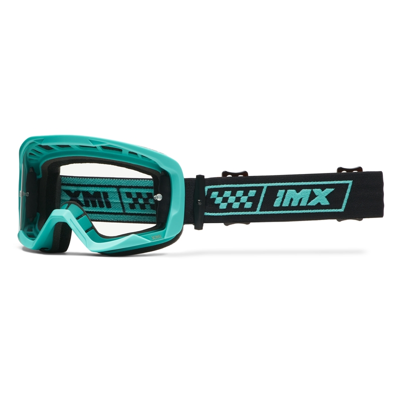 Gogle motocyklowe iMX Endurance Race turkusowo-czarne z pleksiglasem irydowym