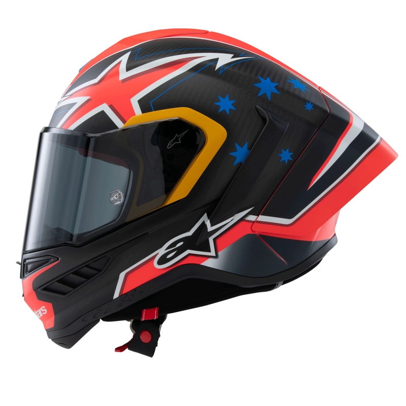 Kask motocyklowy Alpinestars Supertech R10 Limited Edition Jack Miller Full Face Matte Carbon Czerwony-Niebieski-Żółty-Biały