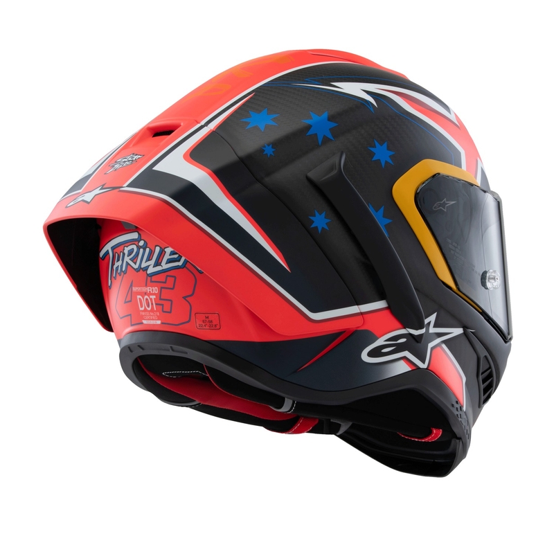 Kask motocyklowy Alpinestars Supertech R10 Limited Edition Jack Miller Full Face Matte Carbon Czerwony-Niebieski-Żółty-Biały