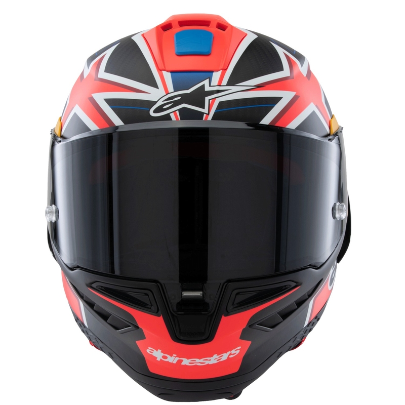 Kask motocyklowy Alpinestars Supertech R10 Limited Edition Jack Miller Full Face Matte Carbon Czerwony-Niebieski-Żółty-Biały