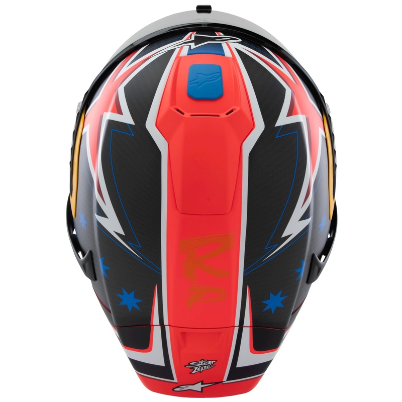 Kask motocyklowy Alpinestars Supertech R10 Limited Edition Jack Miller Full Face Matte Carbon Czerwony-Niebieski-Żółty-Biały