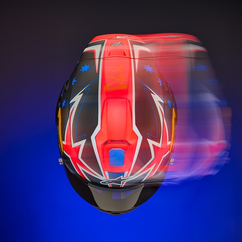 Kask motocyklowy Alpinestars Supertech R10 Limited Edition Jack Miller Full Face Matte Carbon Czerwony-Niebieski-Żółty-Biały