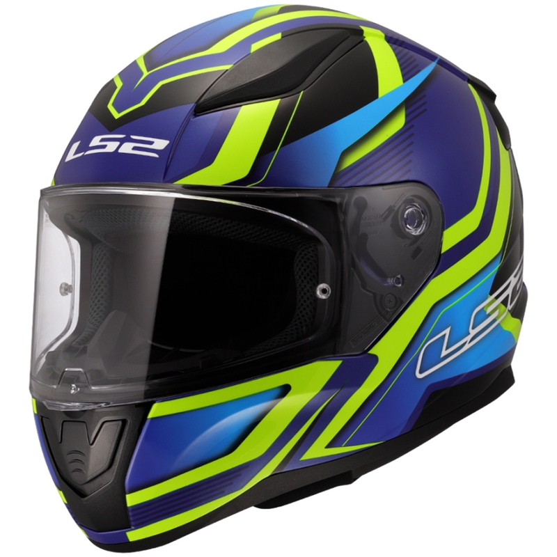 Kask motocyklowy integralny LS2 FF353 Rapid II Flitz fluo żółto-niebieski