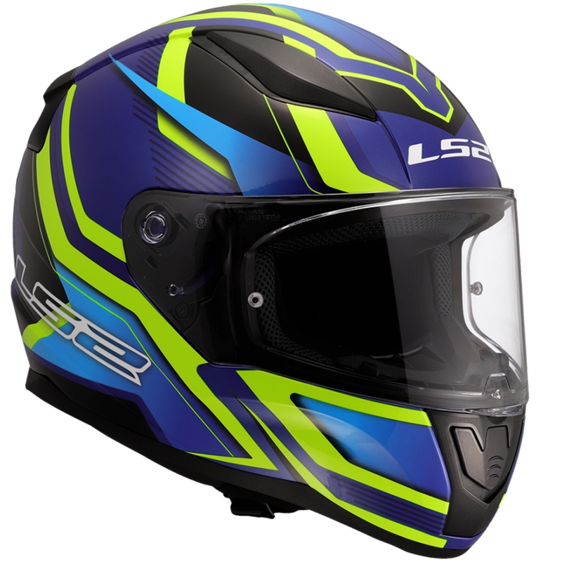 Kask motocyklowy integralny LS2 FF353 Rapid II Flitz fluo żółto-niebieski