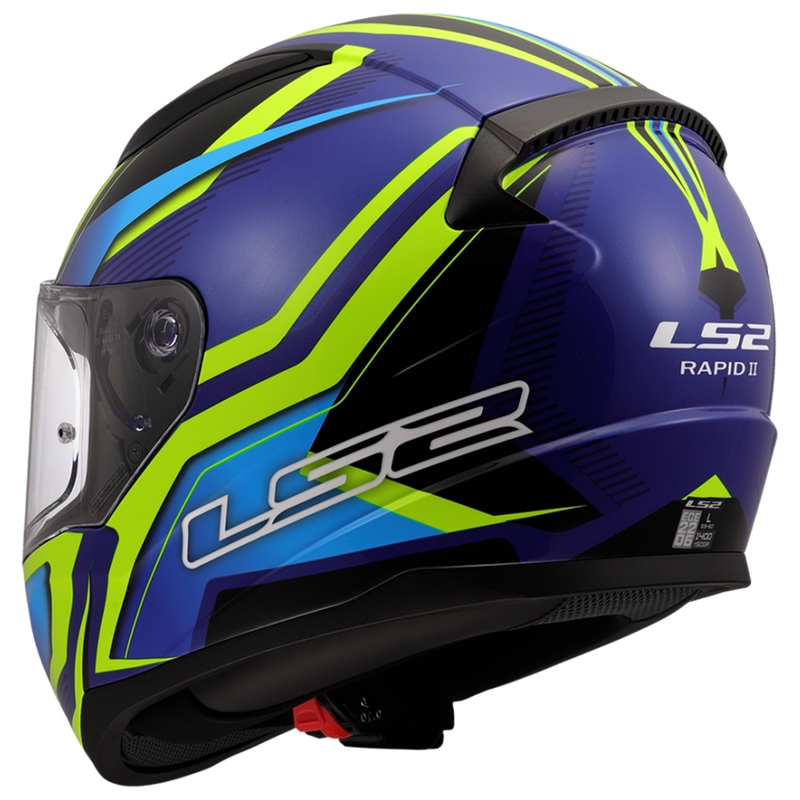 Kask motocyklowy integralny LS2 FF353 Rapid II Flitz fluo żółto-niebieski