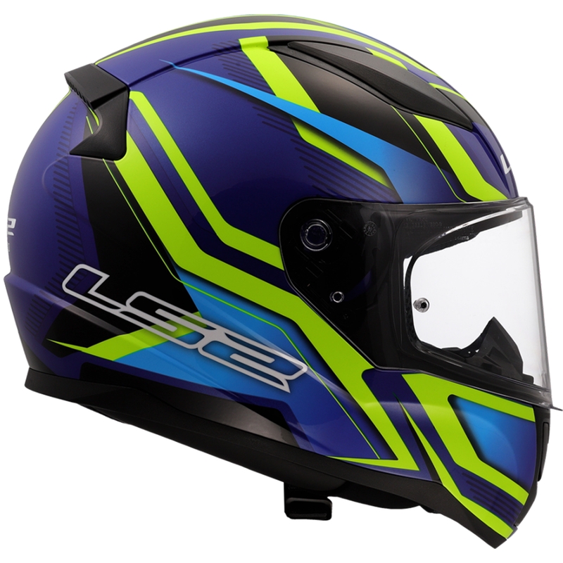 Kask motocyklowy integralny LS2 FF353 Rapid II Flitz fluo żółto-niebieski