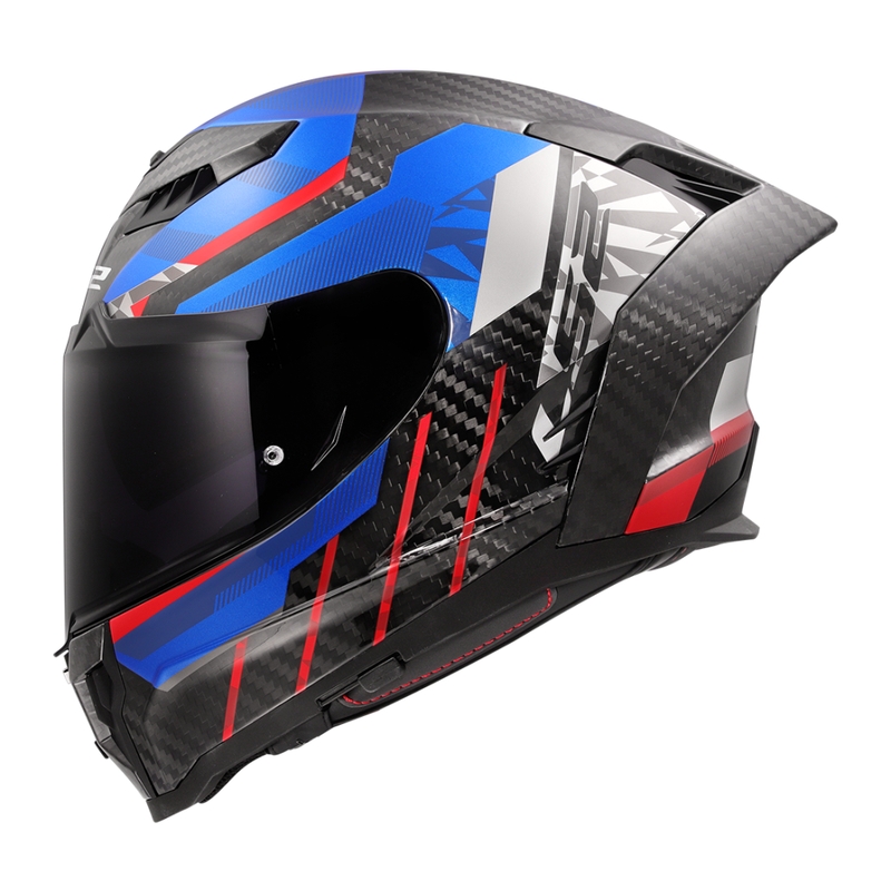 Kask motocyklowy integralny LS2 FF807 Dragon Trax niebiesko-czerwony