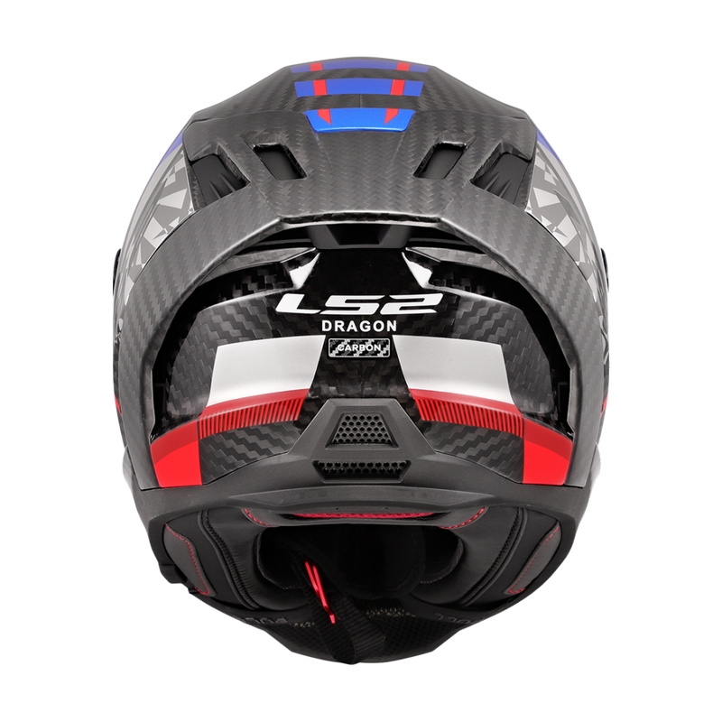 Kask motocyklowy integralny LS2 FF807 Dragon Trax niebiesko-czerwony