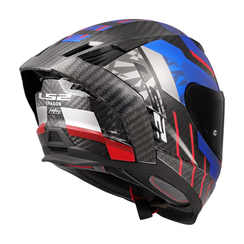 Kask motocyklowy integralny LS2 FF807 Dragon Trax niebiesko-czerwony