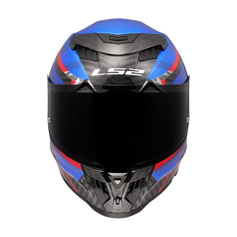 Kask motocyklowy integralny LS2 FF807 Dragon Trax niebiesko-czerwony