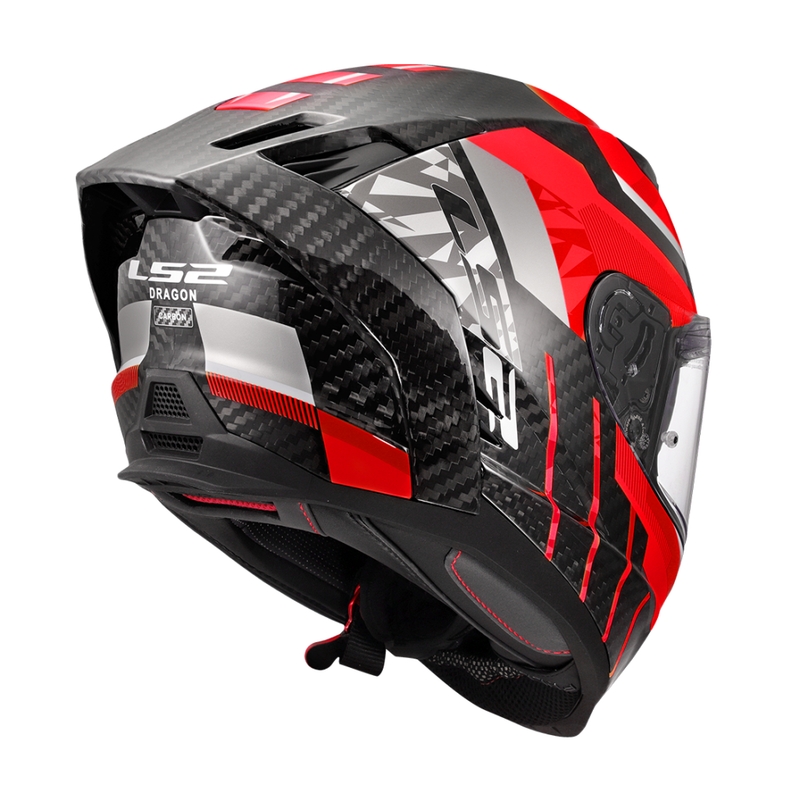 Kask motocyklowy integralny LS2 FF807 Dragon Trax czerwony