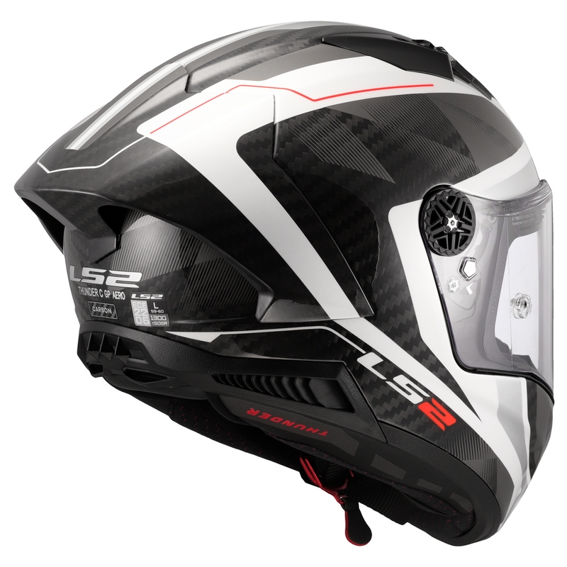 Kask motocyklowy integralny LS2 FF805 Thunder C GP Aero Raute biało-szary