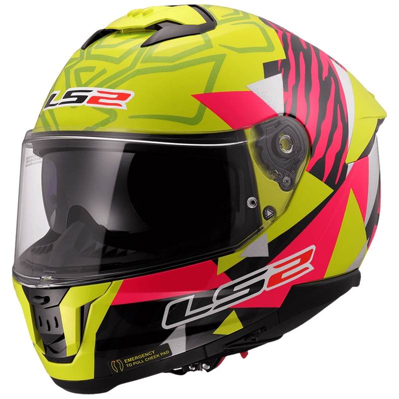 Kask motocyklowy integralny LS2 FF808 Stream II Tiger fluo żółto-różowy