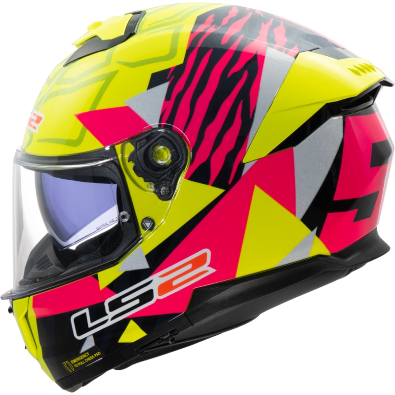 Kask motocyklowy integralny LS2 FF808 Stream II Tiger fluo żółto-różowy