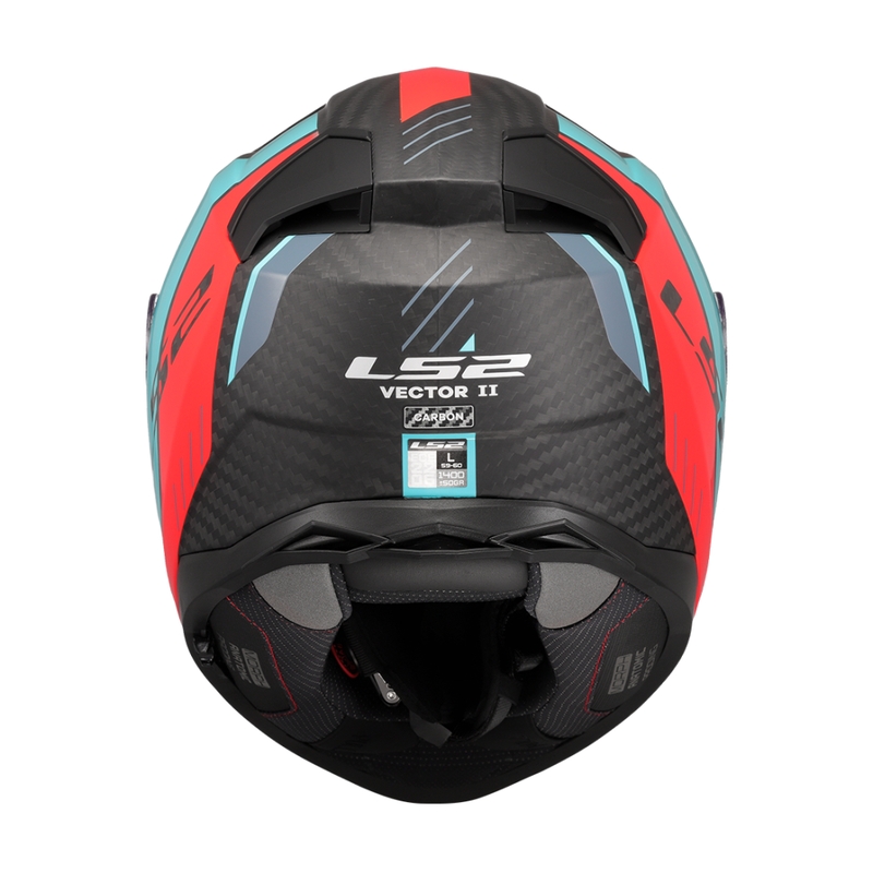 Kask motocyklowy integralny LS2 FF811 Vector II C Grid czerwono-turkusowy