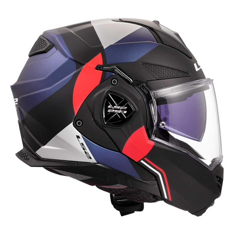 Kask motocyklowy typu flip-up LS2 FF901 Advant X Ultra niebiesko-czerwony