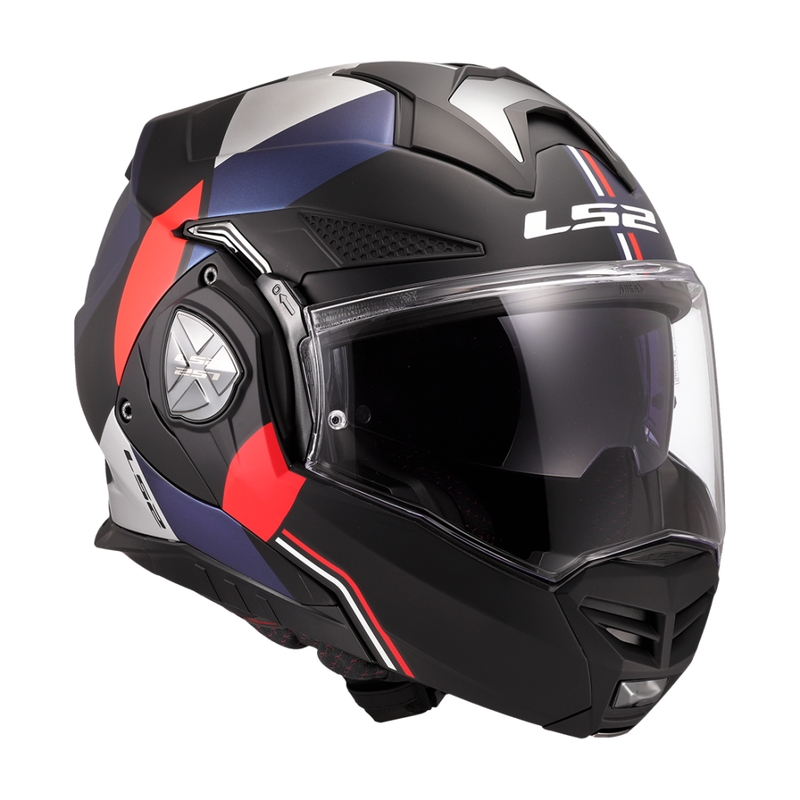Kask motocyklowy typu flip-up LS2 FF901 Advant X Ultra niebiesko-czerwony