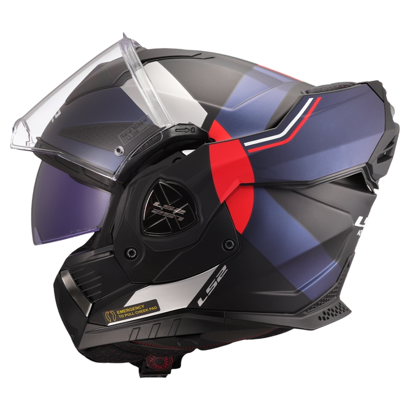Kask motocyklowy typu flip-up LS2 FF901 Advant X Ultra niebiesko-czerwony