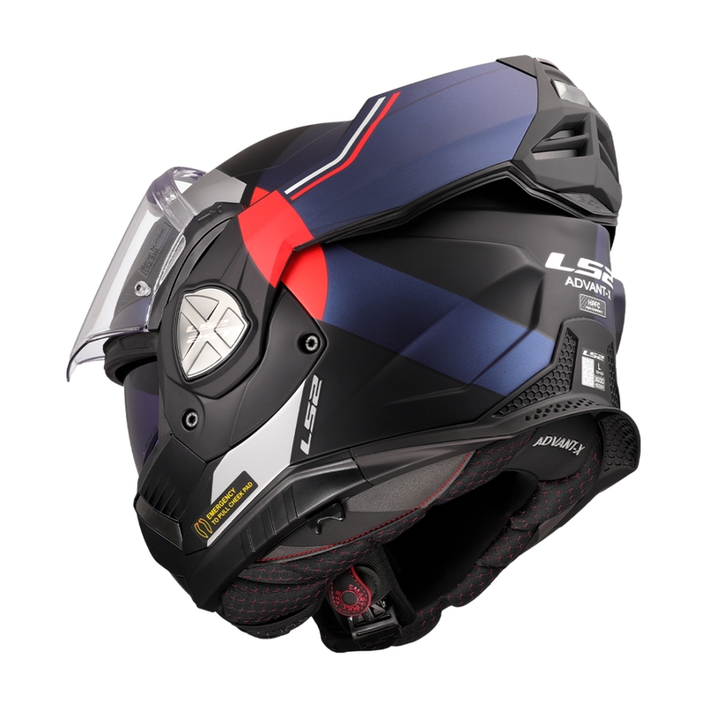 Kask motocyklowy typu flip-up LS2 FF901 Advant X Ultra niebiesko-czerwony