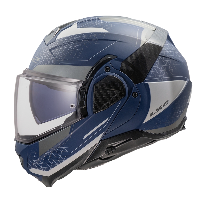 Kask motocyklowy typu flip-up LS2 FF910 Advant II Astral matowy niebiesko-szary