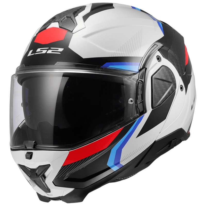 Kask motocyklowy typu flip-up LS2 FF910 Advant II Triple biało-niebiesko-czerwony