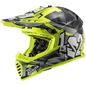 Kask motocrossowy dziecięcy LS2 MX437 Fast EVO Mini Crusher czarno-żółty