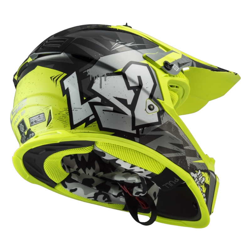 Kask motocrossowy dziecięcy LS2 MX437 Fast EVO Mini Crusher czarno-żółty