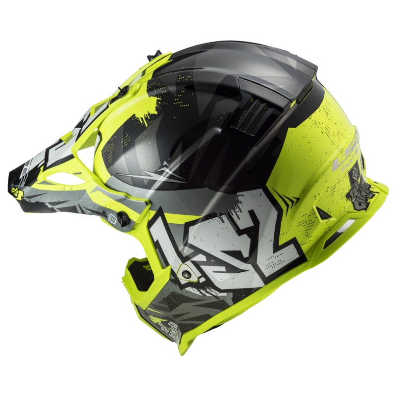 Kask motocrossowy dziecięcy LS2 MX437 Fast EVO Mini Crusher czarno-żółty