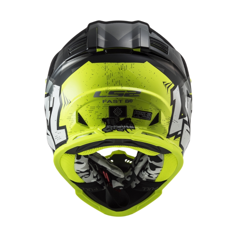 Kask motocrossowy dziecięcy LS2 MX437 Fast EVO Mini Crusher czarno-żółty