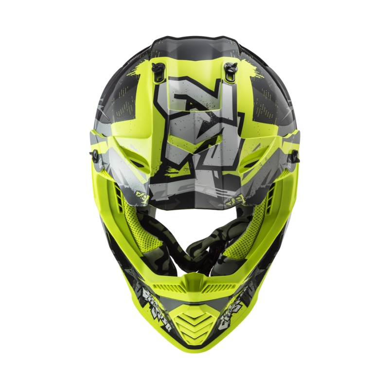 Kask motocrossowy dziecięcy LS2 MX437 Fast EVO Mini Crusher czarno-żółty